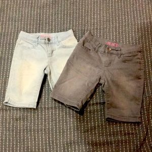 long shorts - color - grey and light blue.